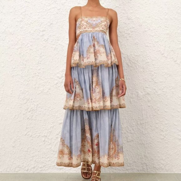 Zimmermann Tiered Camisole Dress Size 1 – Gorgeous Fabric, Tried On - Picture 3 of 17